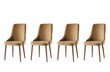 4 tuolin setti Kalune Design Seyhan, ruskea hinta ja tiedot | Ruokapöydän tuolit | hobbyhall.fi