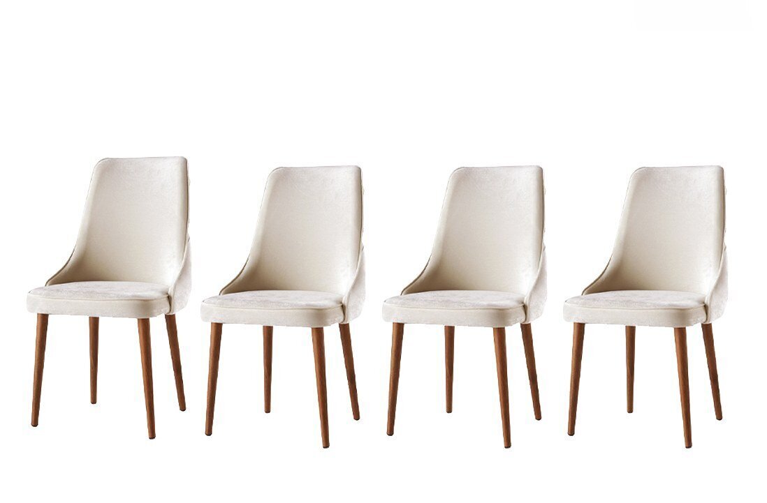 4 tuolin setti Kalune Design Seyhan, beige/ruskea hinta ja tiedot | Ruokapöydän tuolit | hobbyhall.fi