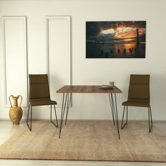 Ruokapöytä Asir Sandalf Square, ruskea hinta ja tiedot | Ruokapöydät | hobbyhall.fi