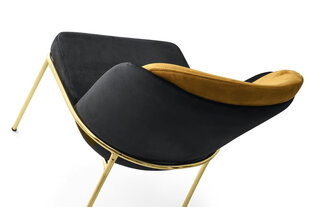 2-tuolin setti Kalune Design Dore 106 V2, musta/keltainen hinta ja tiedot | Ruokapöydän tuolit | hobbyhall.fi