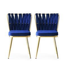 2-tuolin setti Kalune Design Kusakli 209 V2, sininen hinta ja tiedot | Ruokapöydän tuolit | hobbyhall.fi