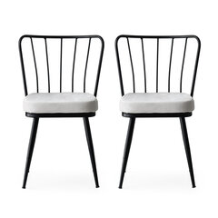 2-tuolin setti Kalune Design Yildiz 940 V2, valkoinen/musta hinta ja tiedot | Ruokapöydän tuolit | hobbyhall.fi
