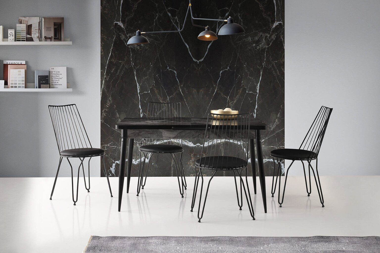 2 tuolin sarja Kalune Design Ada 276 V2, musta hinta ja tiedot | Ruokapöydän tuolit | hobbyhall.fi
