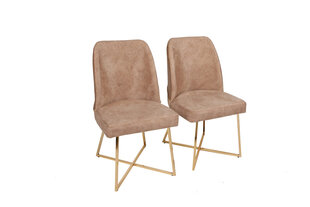 2 tuolin setti Kalune Design Madrid 913 V2, beige hinta ja tiedot | Ruokapöydän tuolit | hobbyhall.fi