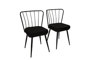 2 tuolin setti Kalune Design Yildiz 943 V2, musta hinta ja tiedot | Ruokapöydän tuolit | hobbyhall.fi