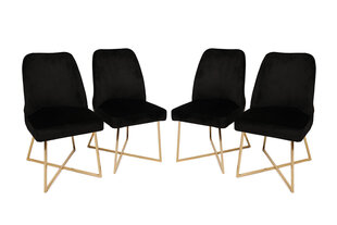 4 tuolin setti Kalune Design Madrid 911 V4, musta hinta ja tiedot | Ruokapöydän tuolit | hobbyhall.fi