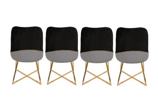 4 tuolin setti Kalune Design Madrid 911 V4, musta hinta ja tiedot | Ruokapöydän tuolit | hobbyhall.fi