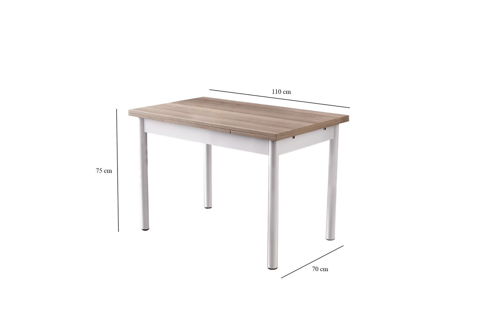 Ruokapöytä Asir Polo - 1302, ruskea/valkoinen hinta ja tiedot | Ruokapöydät | hobbyhall.fi