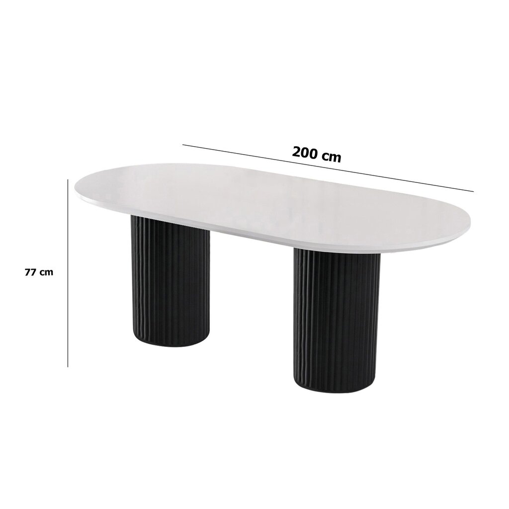 Ruokapöytä Asir LI - 932, musta/valkoinen hinta ja tiedot | Ruokapöydät | hobbyhall.fi