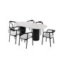 Ruokapöytä Asir LI - 932, musta/valkoinen hinta ja tiedot | Ruokapöydät | hobbyhall.fi