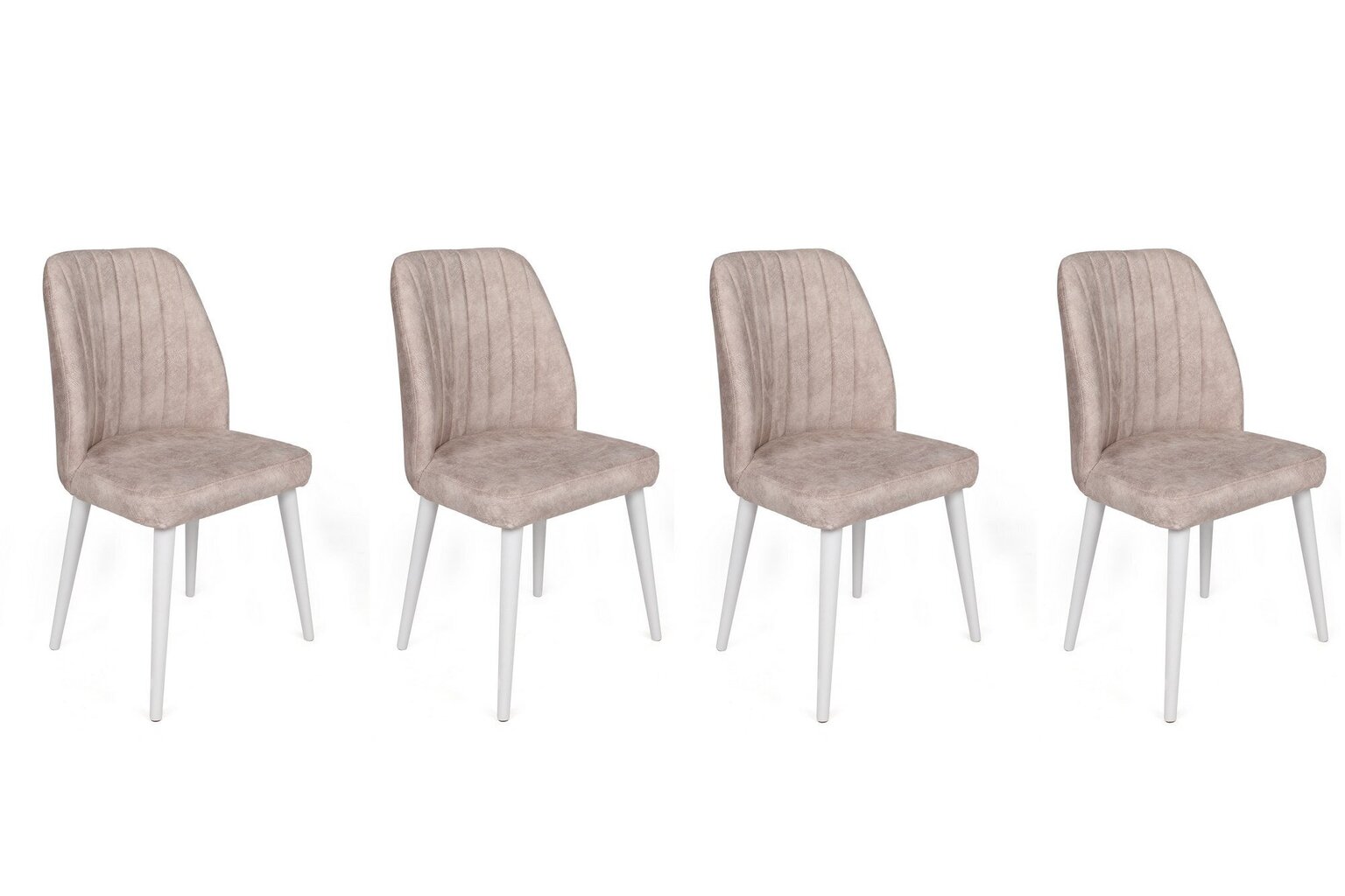 4 tuolin sarja Kalune Design Alfa 495 V4, beige/valkoinen hinta ja tiedot | Ruokapöydän tuolit | hobbyhall.fi