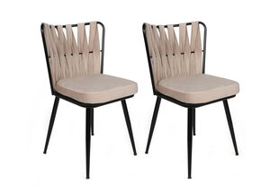 2kpl tuolin setti Kalune Design Kusakli 221 V2, beige hinta ja tiedot | Ruokapöydän tuolit | hobbyhall.fi