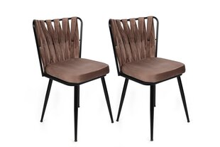 2-tuolin setti Kalune Design Kusakli 233 V2, ruskea/musta hinta ja tiedot | Ruokapöydän tuolit | hobbyhall.fi