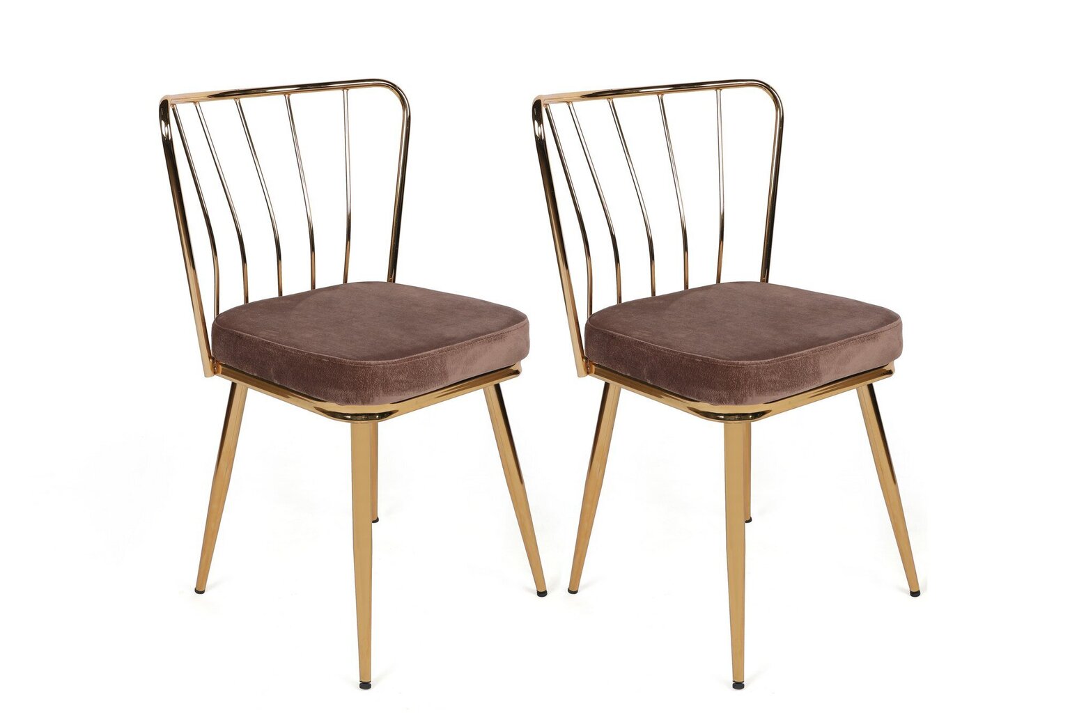 2-tuolin setti Kalune Design Yildiz 927 V2, ruskea/kultainen hinta ja tiedot | Ruokapöydän tuolit | hobbyhall.fi