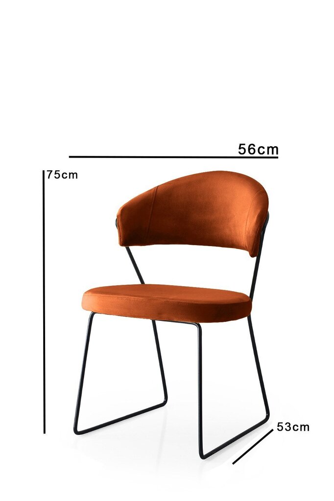 2-tuolin setti Kalune Design MN 887 V2, oranssi hinta ja tiedot | Ruokapöydän tuolit | hobbyhall.fi