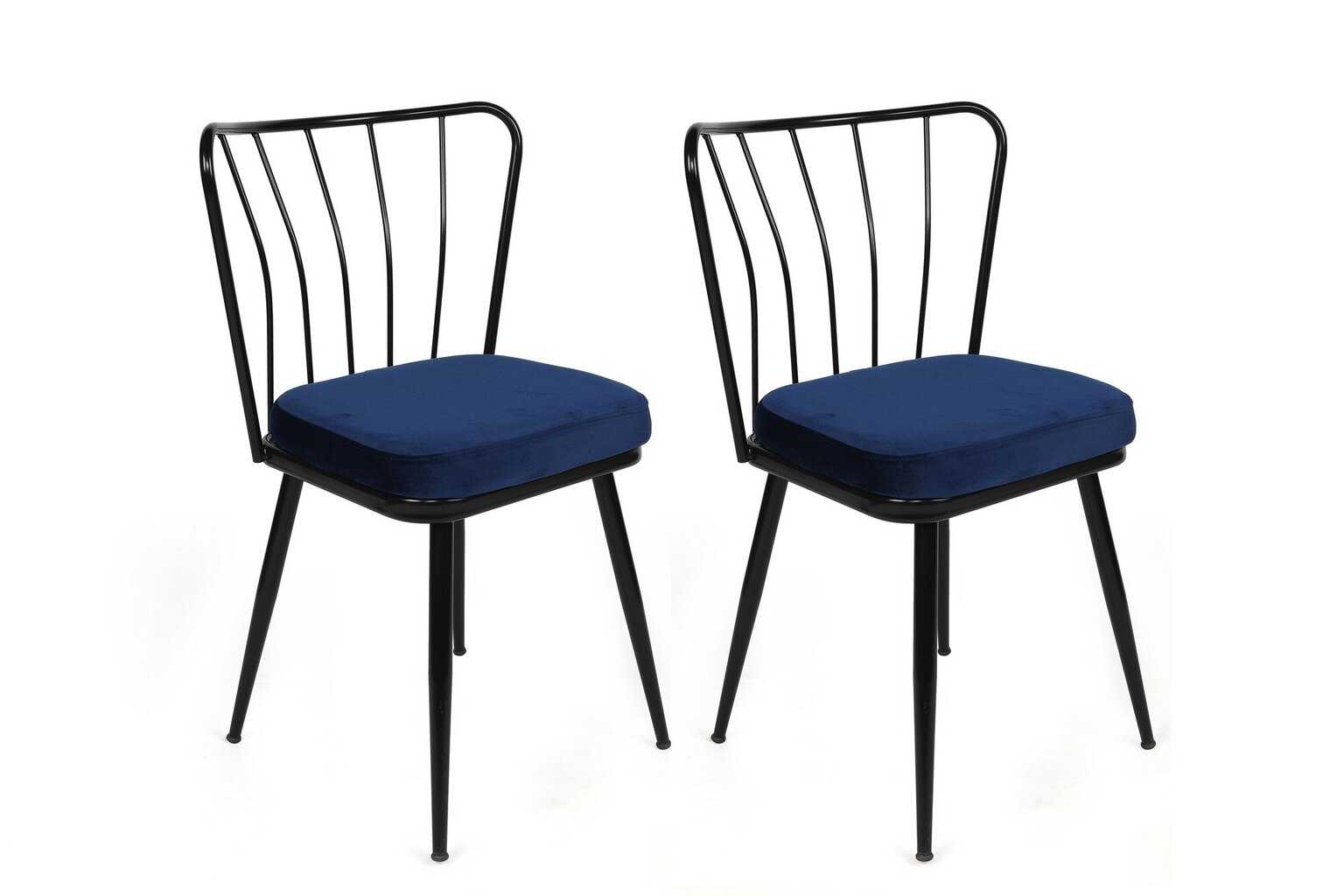 2 kpl tuolin setti Kalune Design Yildiz 944 V2, sininen/musta hinta ja tiedot | Ruokapöydän tuolit | hobbyhall.fi