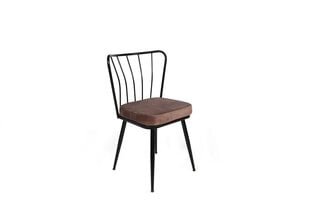 2-tuolin setti Kalune Design Yildiz 947 V2, ruskea/musta hinta ja tiedot | Ruokapöydän tuolit | hobbyhall.fi