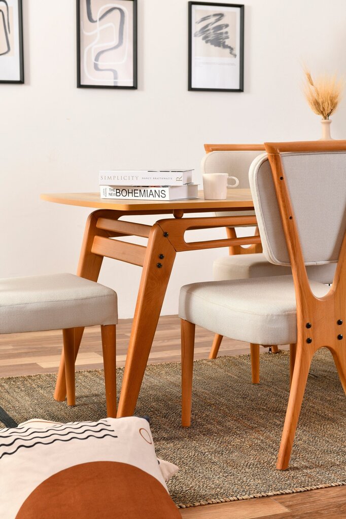 2 tuolin sarja Asir Palace v2, ruskea/valkoinen hinta ja tiedot | Ruokapöydän tuolit | hobbyhall.fi
