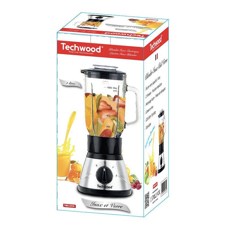 Techwood TBLI-410 blenderi (musta) hinta ja tiedot | Tehosekoittimet | hobbyhall.fi