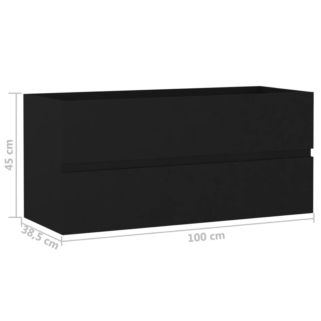 vidaXL Allaskaappi musta 100x38,5x45 cm lastulevy hinta ja tiedot | Kylpyhuonekalusteet | hobbyhall.fi