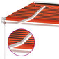 vidaXL Sisäänkelattava markiisi LED/tuulisens. 350x250cm oranssiruskea hinta ja tiedot | Aurinkovarjot ja markiisit | hobbyhall.fi