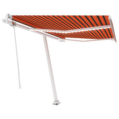 vidaXL Sisäänkelattava markiisi LED/tuulisens. 350x250cm oranssiruskea hinta ja tiedot | Aurinkovarjot ja markiisit | hobbyhall.fi