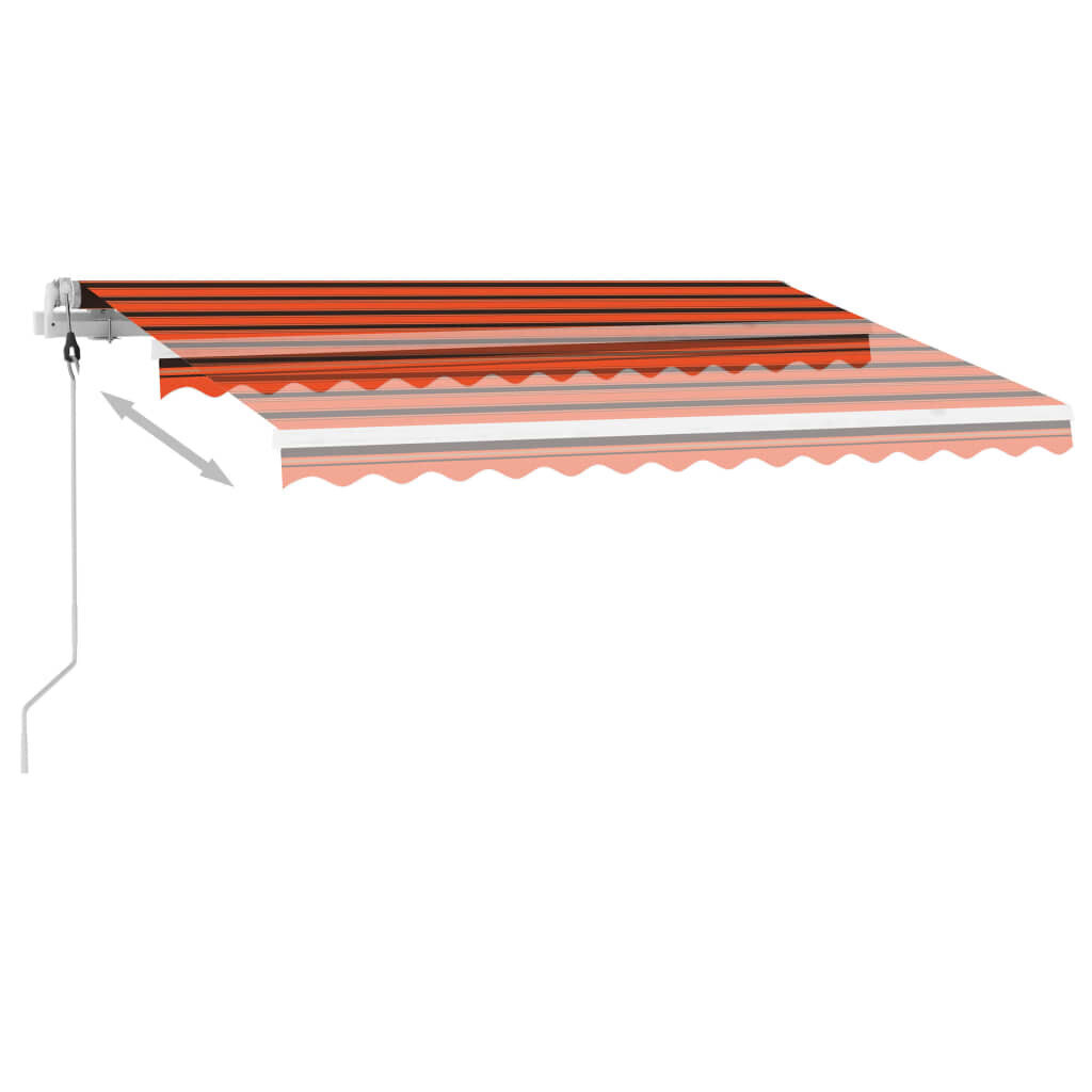 vidaXL Sisäänkelattava markiisi LED/tuulisens. 350x250cm oranssiruskea hinta ja tiedot | Aurinkovarjot ja markiisit | hobbyhall.fi