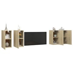 vidaXL TV-tasot 4 kpl Sonoma-tammi 30,5x30x60 cm lastulevy hinta ja tiedot | TV-tasot | hobbyhall.fi