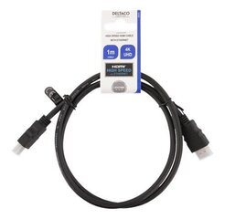 Deltaco HDMI-905, HDMI, 0,5 m. hinta ja tiedot | Kaapelit ja adapterit | hobbyhall.fi