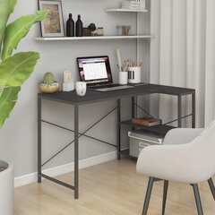 vidaXL Tietokonepöytä musta 110x72x70 cm lastulevy hinta ja tiedot | Tietokonepöydät ja työpöydät | hobbyhall.fi