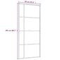 vidaXL Liukuovi ESG-lasi ja alumiini 90x205 cm valkoinen hinta ja tiedot | Sisäovet | hobbyhall.fi