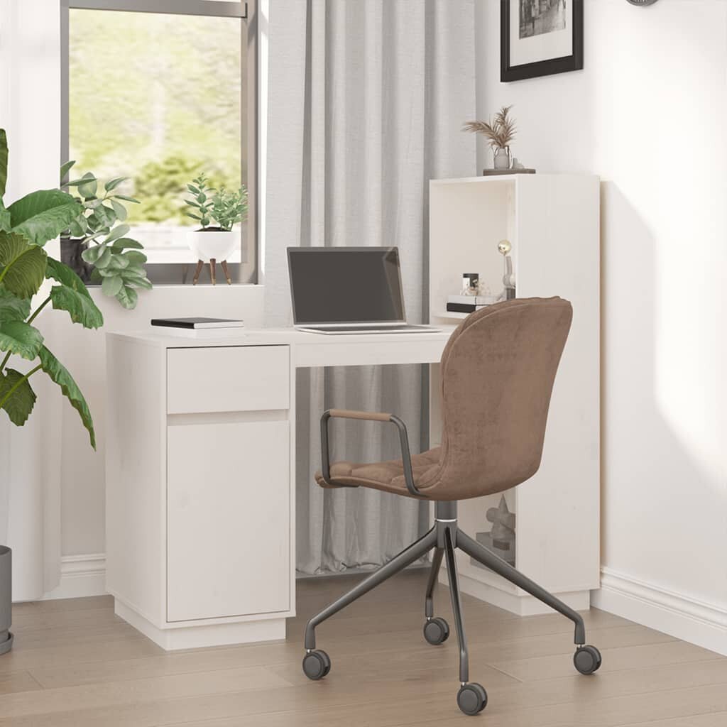 vidaXL Työpöytä valkoinen 110x53x117 cm täysi mänty hinta ja tiedot | Tietokonepöydät ja työpöydät | hobbyhall.fi