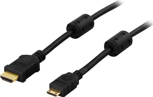 DELTACO HDMI-1056, HDMI-kaapeli, tyyppi A HDMI - Mini HDMI, 5m hinta ja tiedot | Kaapelit ja adapterit | hobbyhall.fi