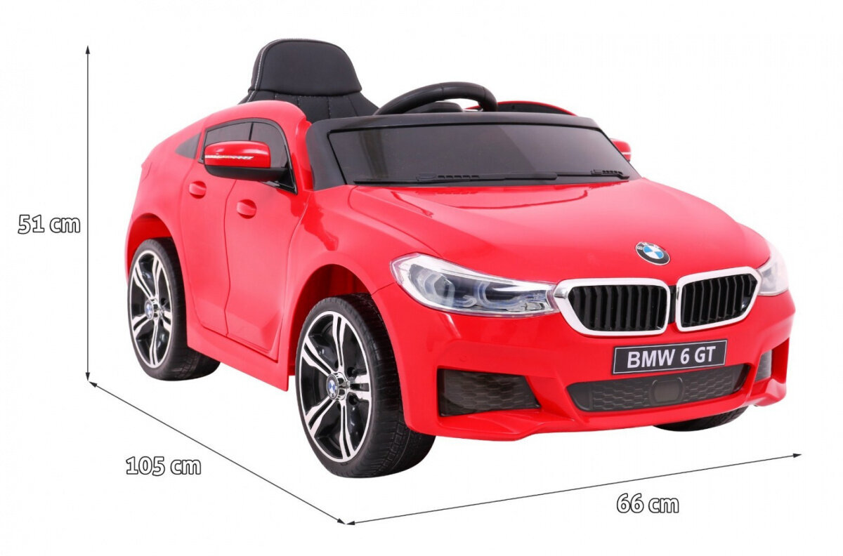 BMW 6 GT yksipaikkainen sähköauto, punainen hinta ja tiedot | Lasten sähköautot | hobbyhall.fi