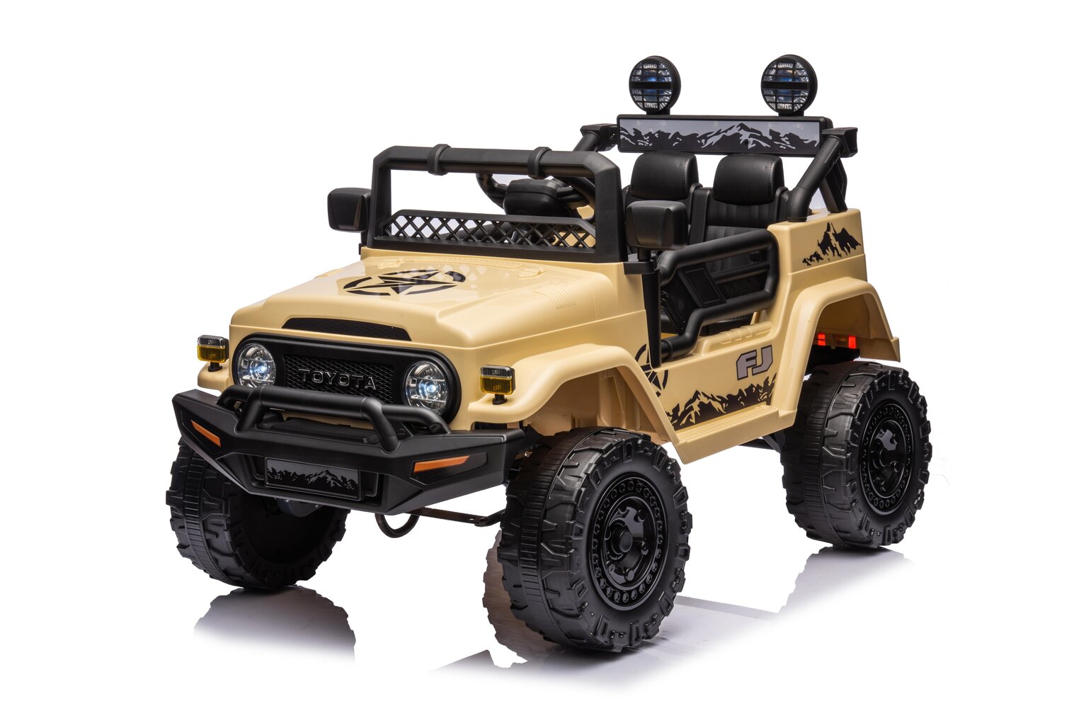 Toyota FJ Cruiser yksipaikkainen sähköauto, beige hinta ja tiedot | Lasten sähköautot | hobbyhall.fi