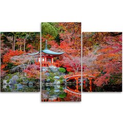 Kolmessa osassa kuva, Japanilainen puutarha hinta ja tiedot | Taulut | hobbyhall.fi