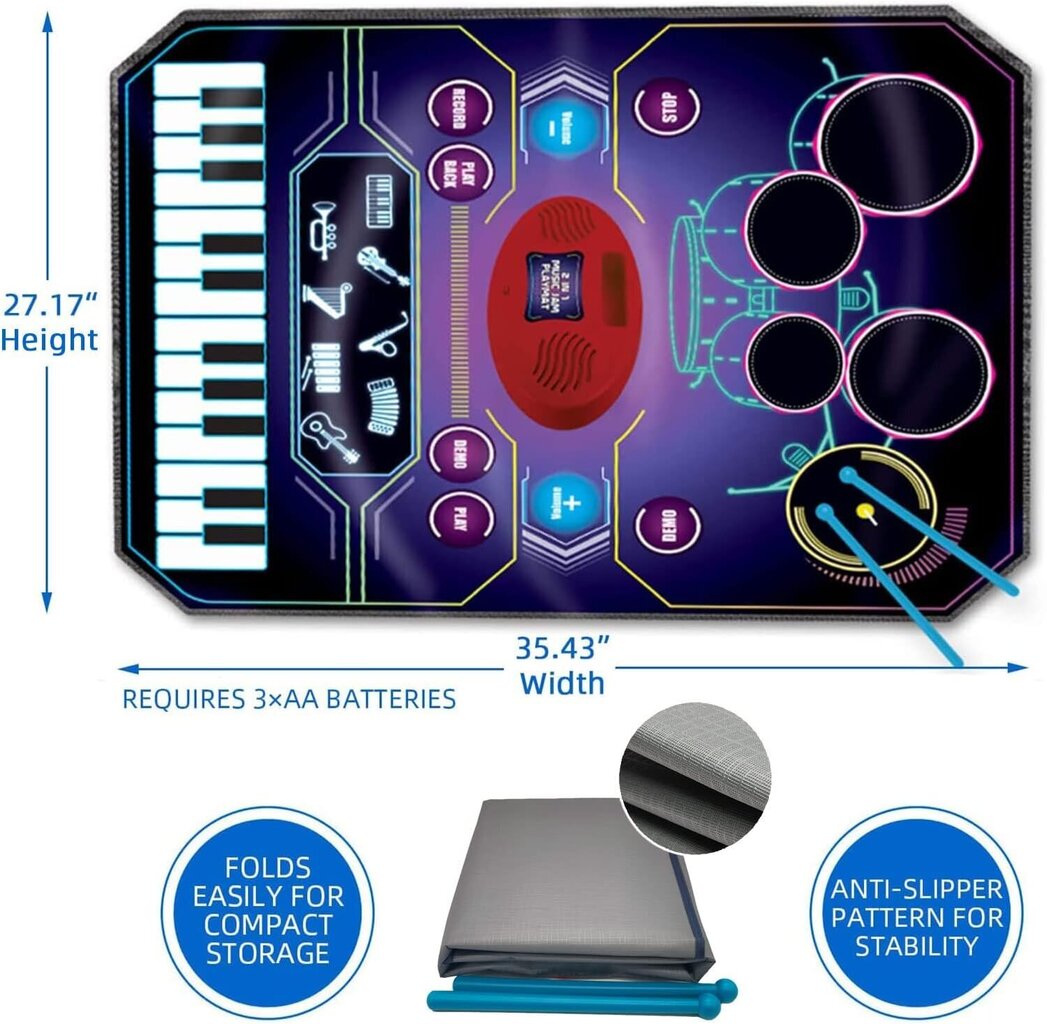 Lasten musiikkimatto hinta ja tiedot | Kehittävät lelut | hobbyhall.fi