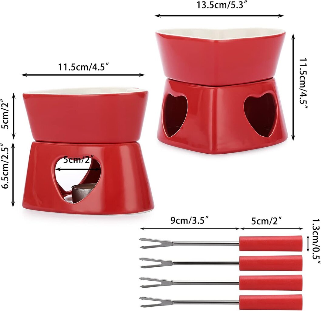 Fondue-sarja, punainen hinta ja tiedot | Kattilat ja painekattilat | hobbyhall.fi