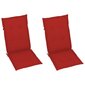 vidaXL Puutarhatuolit 2 kpl tyynyillä punainen täysi tiikki hinta ja tiedot | Puutarhatuolit | hobbyhall.fi