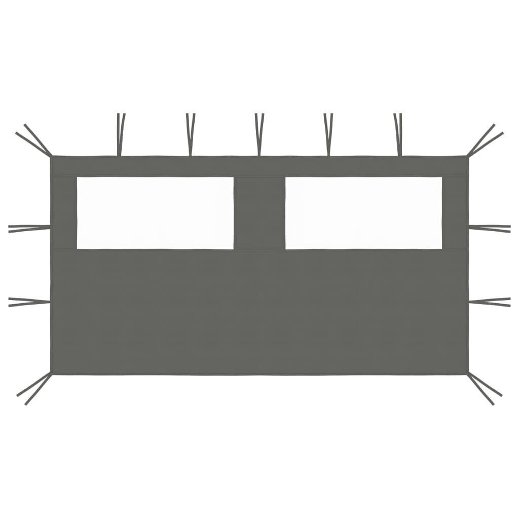 3070423 vidaXL Gazebo Sidewall with Windows 4x2 m Anthracite (315312) hinta ja tiedot | Puutarhapaviljongit | hobbyhall.fi