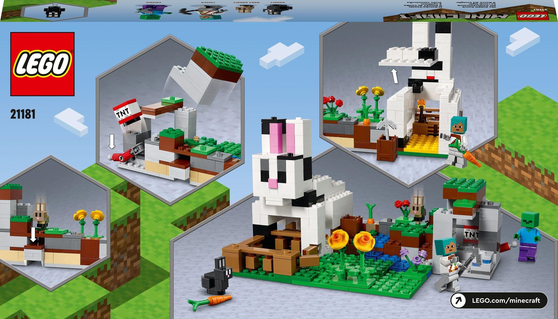 21181 LEGO® Minecraft Rabbit Farm hinta ja tiedot | LEGOT ja rakennuslelut | hobbyhall.fi
