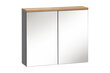 Kylpyhuonekaappi 2D-peilillä Comad Bali Grafit 840 FSC, musta/ruskea hinta ja tiedot | Kylpyhuonekaapit | hobbyhall.fi