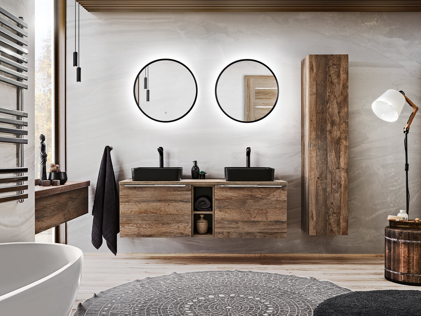 Kylpyhuonekaappi Comad Santa Fe Oak 82-60-A-2S, ruskea hinta ja tiedot | Kylpyhuonekaapit | hobbyhall.fi