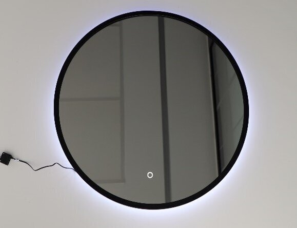 Kylpyhuoneen peili, jossa LED-valo Comad Luna 80, musta hinta ja tiedot | Kylpyhuonepeilit | hobbyhall.fi