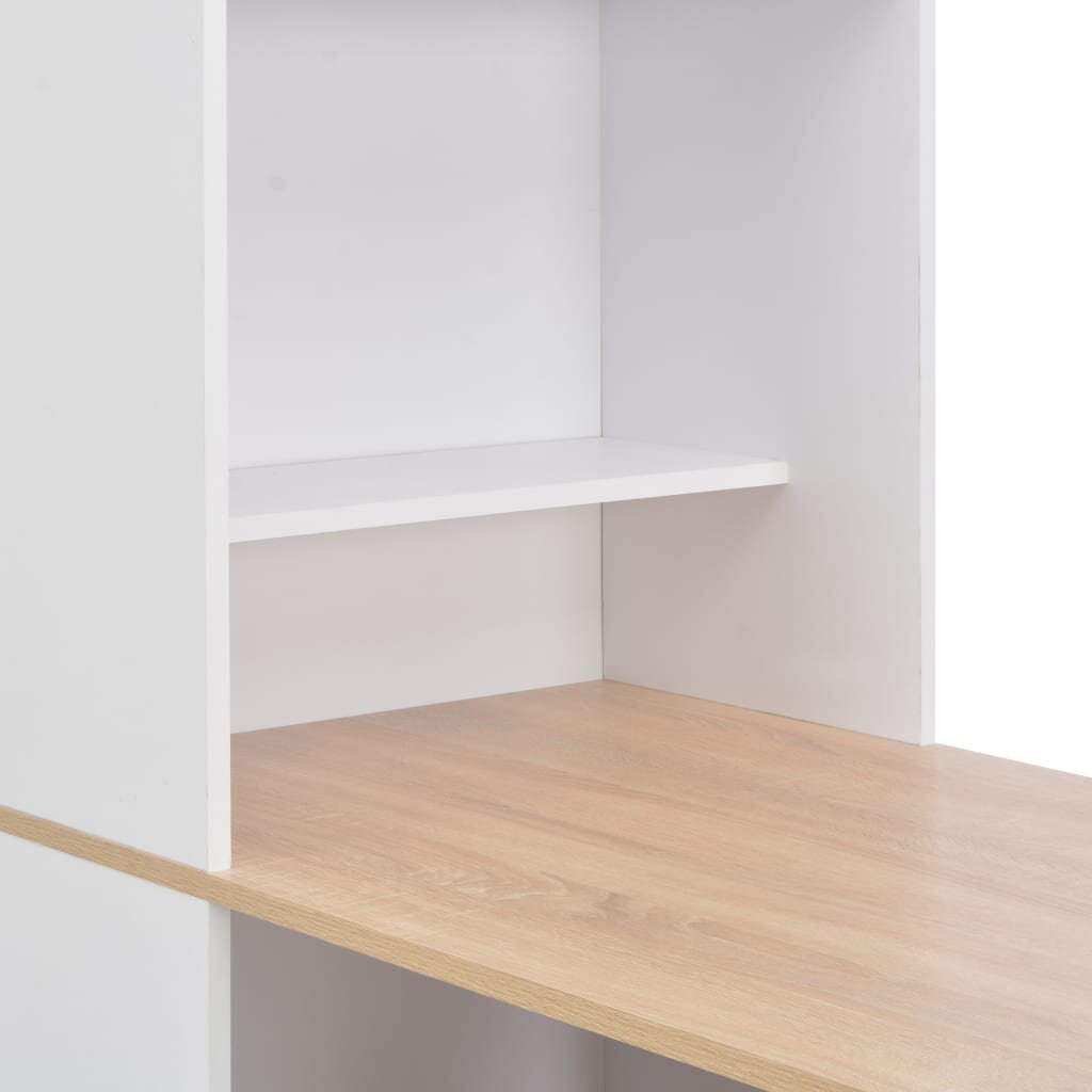 vidaXL Baaripöytä kaapilla valkoinen 115x59x200 cm hinta ja tiedot | Ruokapöydät | hobbyhall.fi
