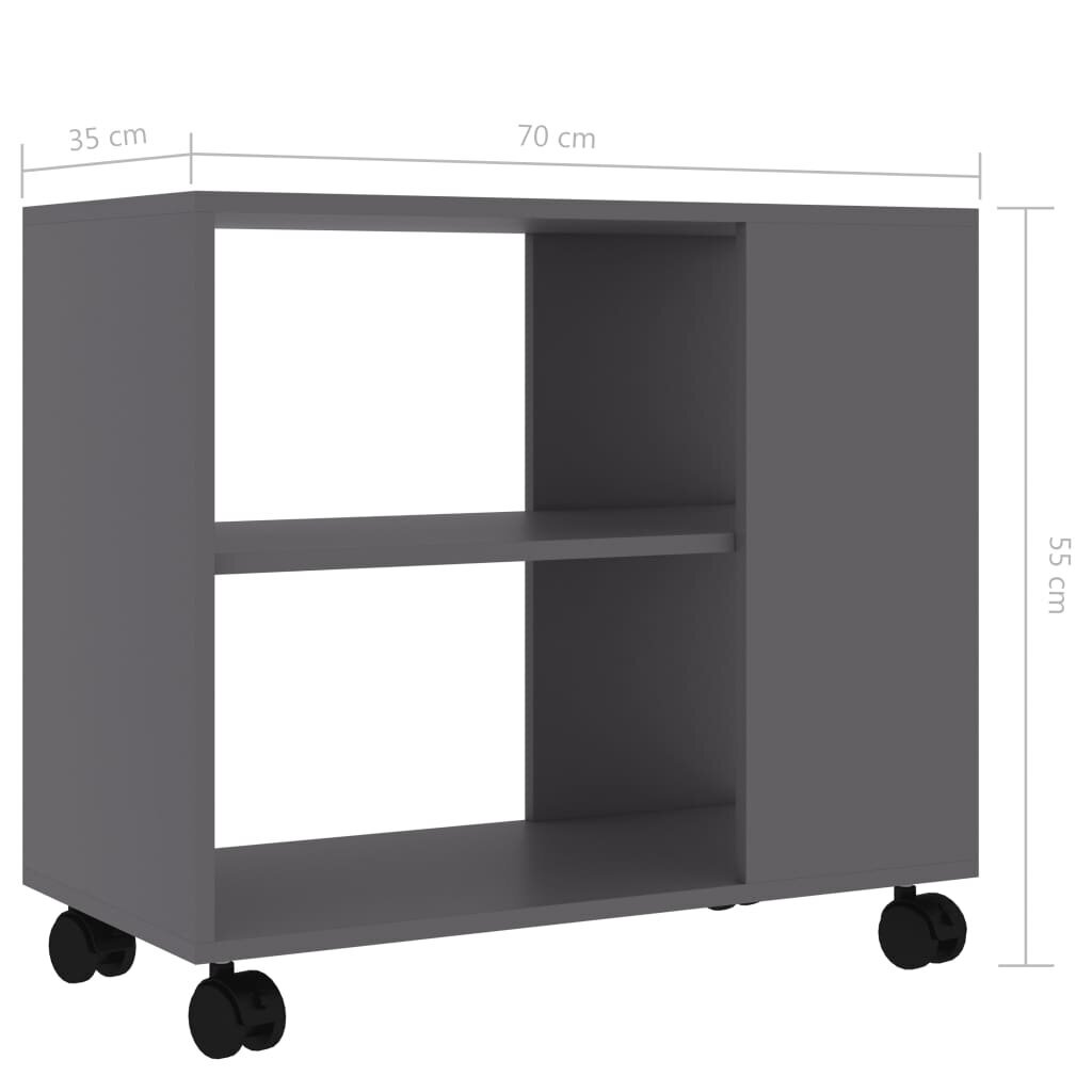 vidaXL Sivupöytä harmaa 70x35x55 cm tekninen puu hinta ja tiedot | Sohvapöydät | hobbyhall.fi