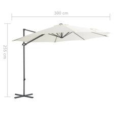 vidaXL Riippuva aurinkovarjo teräspylväällä 300 cm hiekka hinta ja tiedot | Aurinkovarjot ja markiisit | hobbyhall.fi