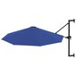 vidaXL Seinäkiinnitteinen aurinkovarjo metallitolppa 300 cm sininen hinta ja tiedot | Aurinkovarjot ja markiisit | hobbyhall.fi