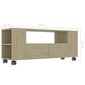 vidaXL TV-taso Sonoma-tammi 120x35x48 cm tekninen puu hinta ja tiedot | TV-tasot | hobbyhall.fi