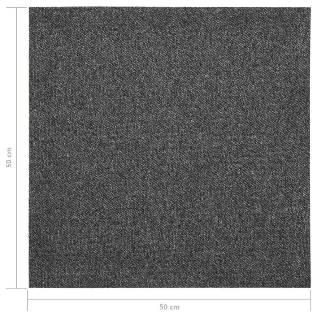 vidaXL Tekstiililaatta 20 kpl 5 m² 50x50 cm antrasiitti hinta ja tiedot | Isot matot | hobbyhall.fi